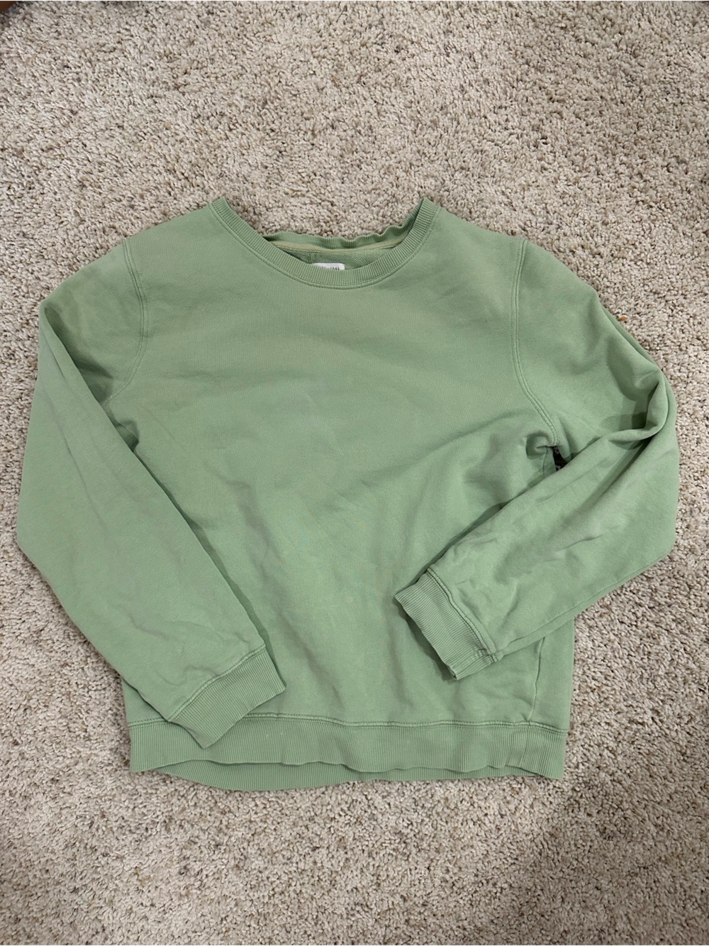 Women’s light green 100% organic cotton crewneck